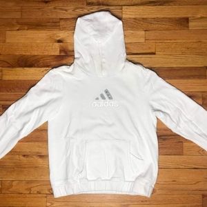 Adidas white hoodie size med